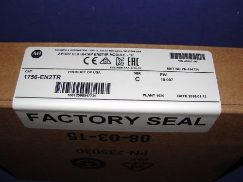 2016 FACTORY SEALED Allen Bradley 1756-EN2TR Series C Ethernet/IP ControlLogix