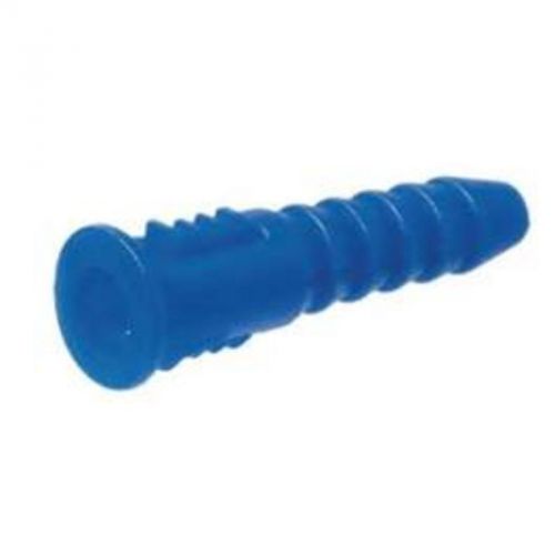 #10-12 X 1-1/4&#034; Plastic Ribbed Anchor, Zinc / Blue Crown Bolt Anchors 54682