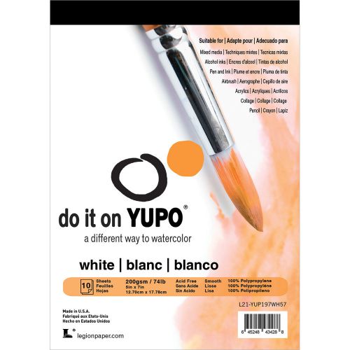 Yupo Paper 5 Inch X 7 Inch 10 Sheets/Pkg-White 74lb 645248434288