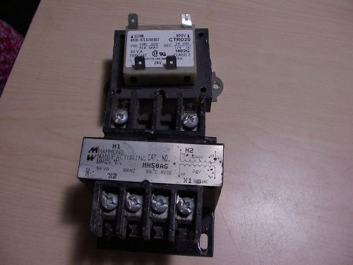 Lot of 2 - 600V to 24V transformers 50VA and 40VA units