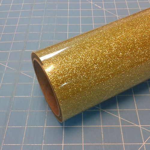 Thermoflex Glitterflex Ultra 19.5&#034; by 5 Feet  Gold Heat Transfer Vinyl