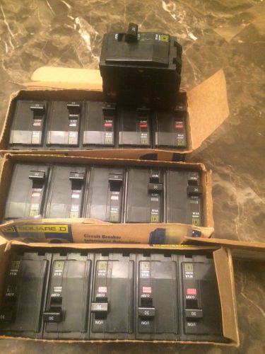 New lot of 15 square d qo230 2 pole 30 amp 120/240v plug-in qo circuit breakers for sale