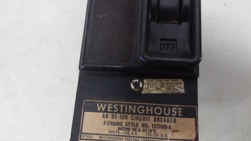 WESTINGHOUSE F FRAME 1222009-A USED 2P100A600V BREAKER SEE PICS GOOD SHAPE #A38