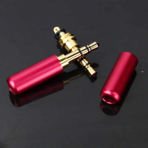 3.5mm 3 pole male repair headphone jack plug metal audio soldering red cover for sale