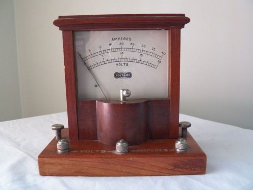 Voltamp Volt &amp; Ampere Meter Beautiful Wood Construction