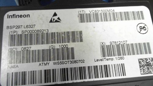 141-pcs n-channel 200v 660ma infineon bsp297l6327 297l6327 for sale