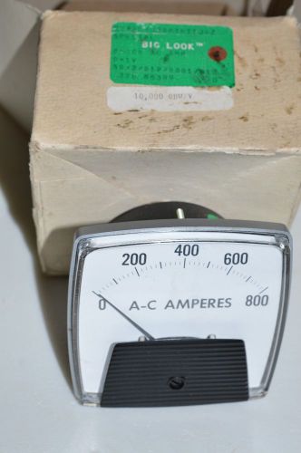 NOS - GE Big Look 3 1/4&#034; AC Current Panel Meter 0-800 NIB