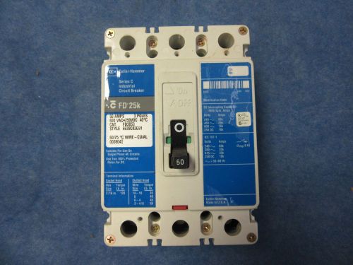 Westinghouse c series 50 amp cat FD3050 3 pole 600 vac breaker 1 yr warranty