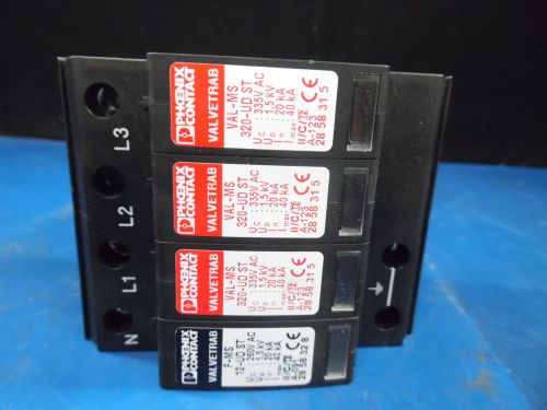 PHOENIX CONTACT VALVETRAB P/N: 2856689 VAL-MS 320/3+1/FM-UD Surge Suppressor