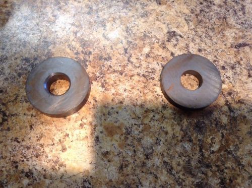 2 large strong black dics ferrite donut magnets 2 1/4&#034; x 1/2&#034; thick 7/8&#034; hole for sale