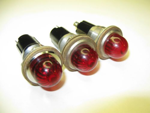 Lot of 3 dialco 75w 125v neon panel mount indicator lights for sale