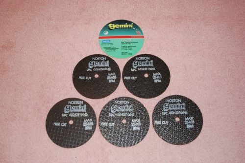 Norton  &#034;gemini&#034;  cut-off wheels  ( 3&#034; x 1/16&#034; x 1/4&#034; ) 5 pcs. for sale