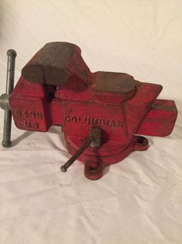 Vintage 3 1/2” Columbian D 43 1/2 M3 Swivel Base Red Bench Vise