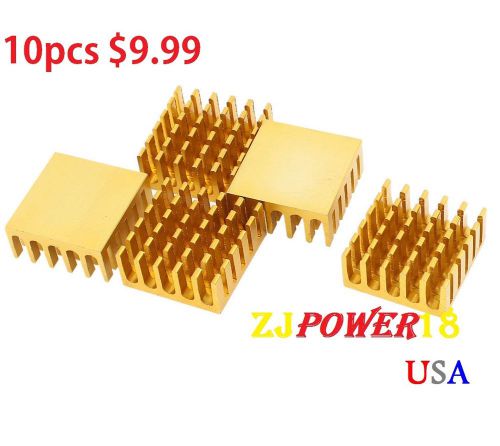 10 x Golden Aluminium Radiator LED Heatsink Heat Sink 22x22x10mm