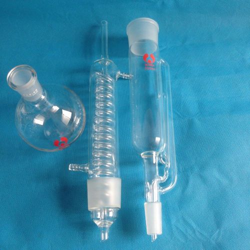 500ml, 24/40, glass soxhlet extractor, graham condenser, with flat bottom flask for sale