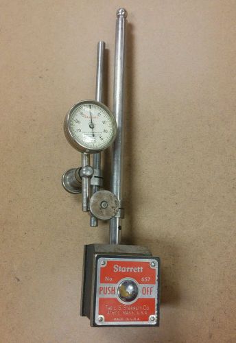 Starrett No. 657 Magnetic Base with Starrett 196 Series Dial Indicator