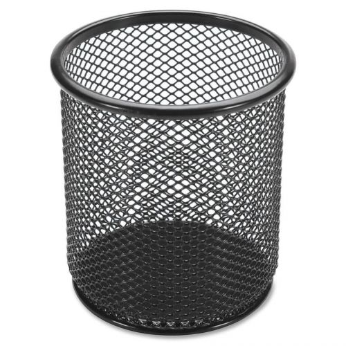 Lorell 84149 Steel Pencil Cup, 3-1/2&#034;x3-7/8&#034;, Black Mesh