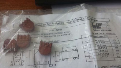 4 PCS WURTH Elektronik 7446122001 COMMON MODE CHOKE WE-LF SV 1MH, 2A