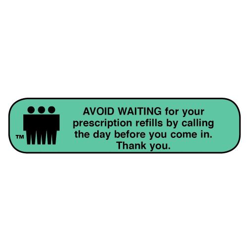 Apothecary Avoid Waiting/Call Day Before Labels, 1000ct 025715401508A435