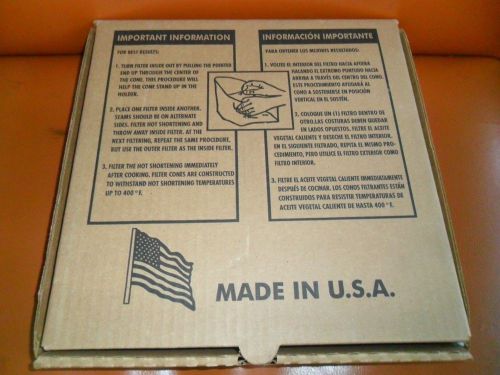 50 Ct. Box Disco FC-10-3 10&#034; Shortening-Oil-Grease Filter Cones NEW