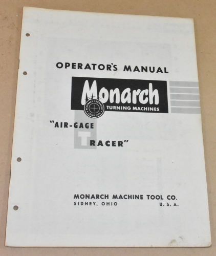 Monarch air-gage tracer operator’s manual for sale