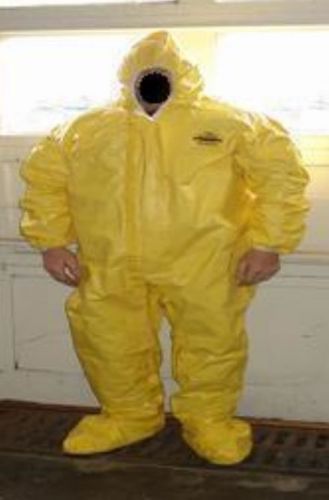 Lakeland tychem xl coveralls yellow hood boots dupont tyvek qc hazmat  suit for sale