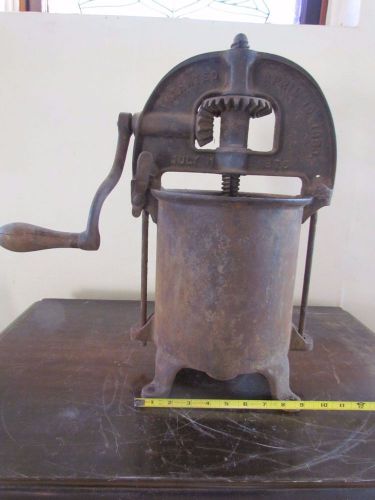 Antique Iron ENTERPRISE Sausage Stuffer - Fruit / Wine Lard Press 1876 1883