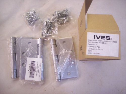 Ives 5bb 4.5x4.5 652 us26d ball bearing hinges with screws for sale