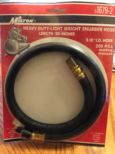 Milton 3/8&#034; Heavy Duty Light-Weight Snubber Hose 30&#034; Long 250 PSI Working Press