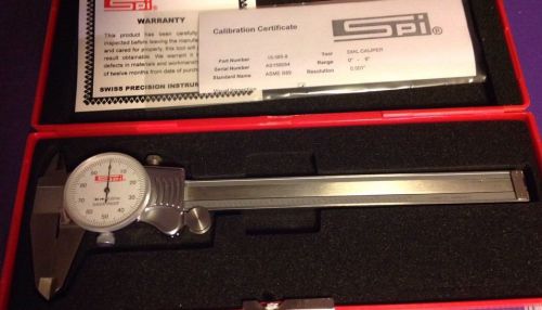 SPI 15-385-8 &#034;0- 6&#034; MAX. SMOOTH WHITE DIAL CALIPER 0.001&#034; RANGE PER REVOLUTION