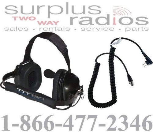 TITAN DUAL MUFF HIGH NOISE RACING HEADSET FOR MOTOROLA RADIO CP200 PR400