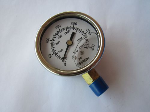 Marsh / Bellofram J7658P Liquid Filled Pressure Gauge 300 PSI 1/4&#034; NPT NOS