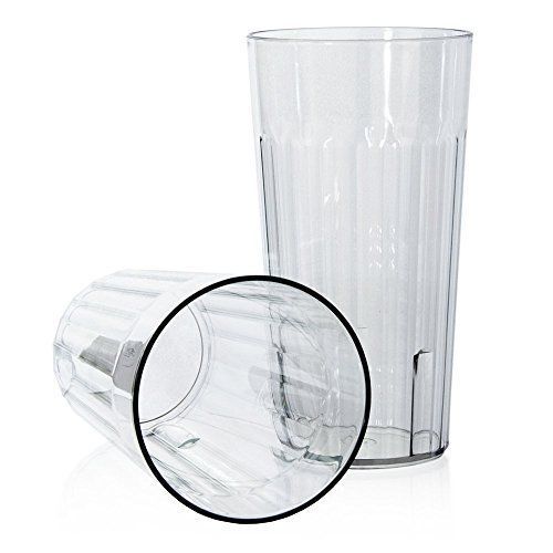 Bellevue Restaurant-quality Plastic 20oz Cafe Beverage Tumblers | Set of 16