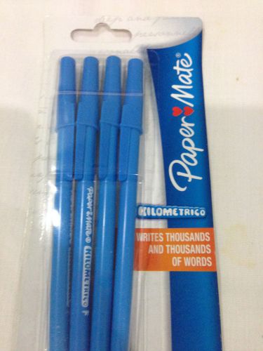 Papermate Kilometrico Fine Series 4 Blue Ball Point 0.8 mm Head Pens Set