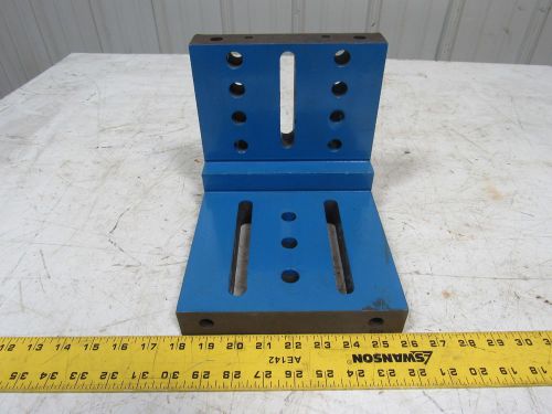 8&#034;x9&#034;x8&#034; Set Up Machinist Angle Knee Block Cast Iron Machined W/ Slots &amp; Holes