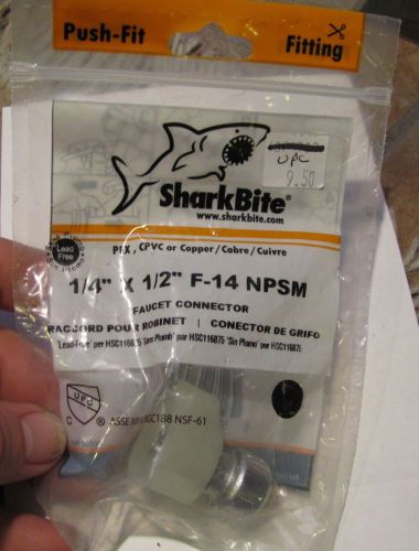 New in package sharkbite shark bite 1/4 x 1/2&#034; npsm faucet connector for sale
