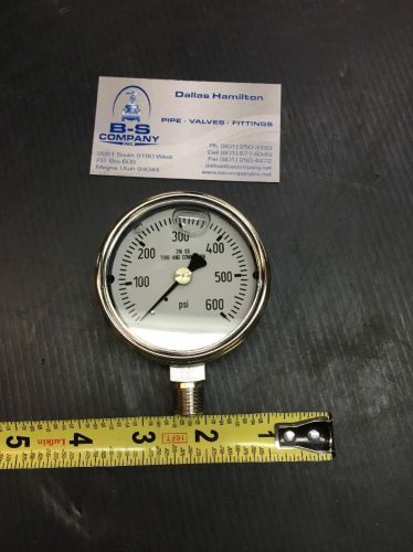 Wika Liquid Filled 0-600 Psi Gauge W/ 2.5&#034; Display, 1/4&#034; Male NPT, New