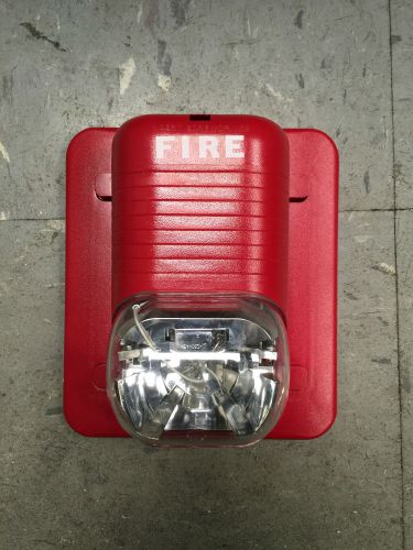 System sensor s1224mc  red strobe fire alarm system w/ mounting plate free ship for sale
