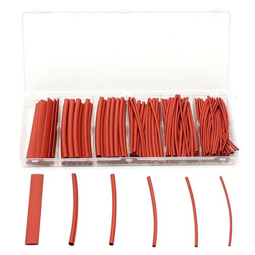 New 160Pcs 2:1 Polyolefin Halogen-Free Red Heat Shrink Tubing 6 Sizes