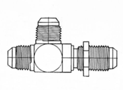 (5) bulkhead run hydraulic tee 1/4&#034; x 3/8&#034; x 1/4&#034; mjic-mjicblkhd-mjic for sale