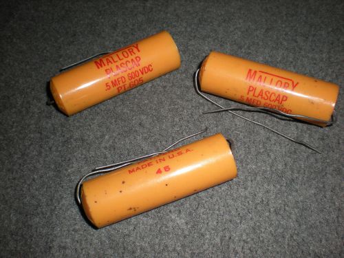Mallory Plascap PT-605 .5 MFD 600VDC Capacitor .6 to .7 mfd NOS One Capacitor