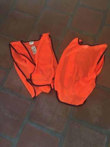 SAFETY VESTS TRAFFIC SET 2 LOT NEW ORANGE BLACK KIDS ADULTS ADJUSTABLE 3A LG XL