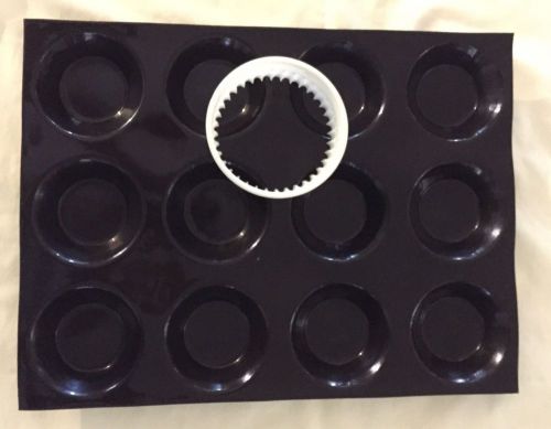 French made demarle  flexipan tartlet tray (12) and dough cutter - retired tray for sale