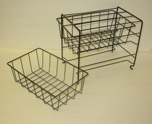 Black 2 drawer wire basket desktop/countertop drawer 10&#034; x 9&#034; x 6.5&#034; lightweight for sale