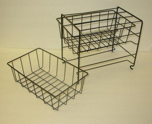 Black 2 Drawer Wire Basket Desktop/Countertop Drawer 10&#034; x 9&#034; x 6.5&#034; Lightweight