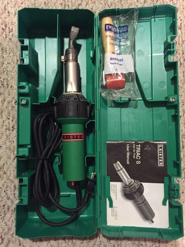 Leister heat gun 20mm nozzle with case manual &amp; new seam roller for sale