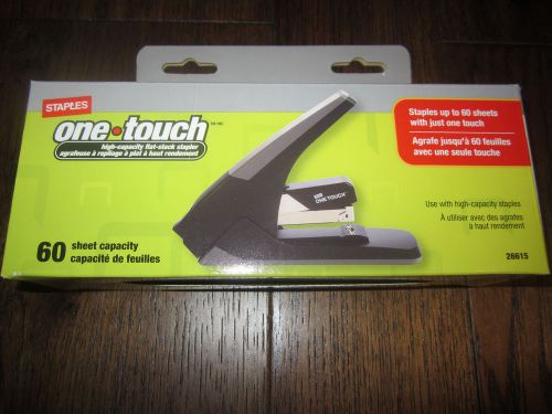 Staples One-Touch High-Capacity Flat-Stack Stapler, 60 Sheet Capacit, Black/Gray