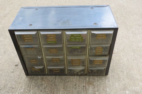 16 Drawer Cabinet for Bolts, Screws, etc. Measure 13-3/16 x 9-1/16 x 6 in.