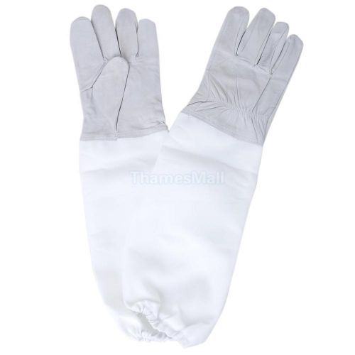 1 pair beekeeper goatskin leather bee keeping 19&#034; long sleeves gloves bee guard for sale