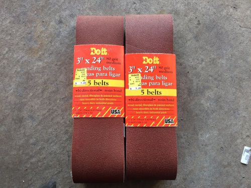 Lot Of 2 Do It Best 3&#034; x 24&#034; Sanding Belts - Package of 5 - 80 Grit Medium